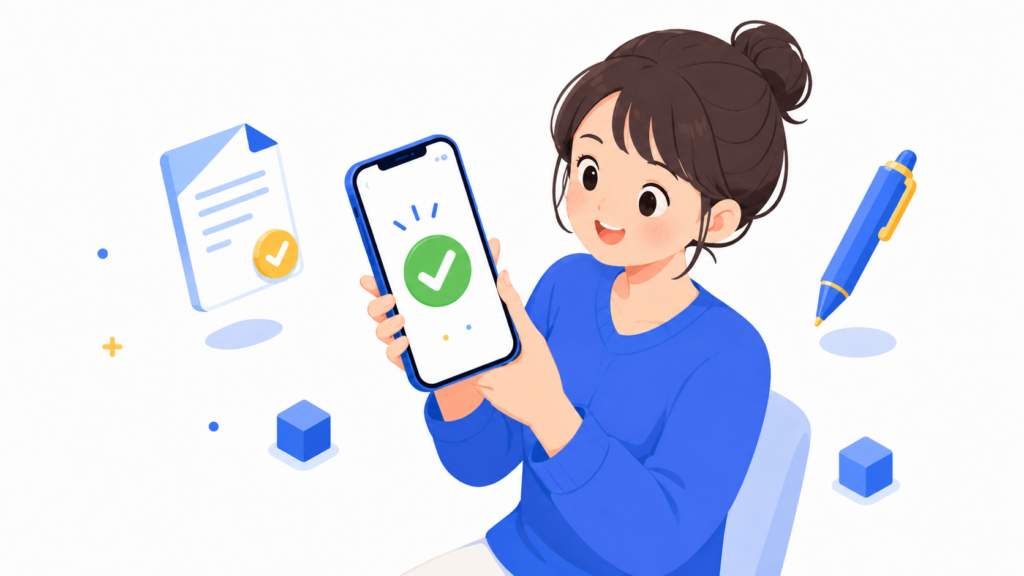 スマホで証券口座を開設している30代女性の画像