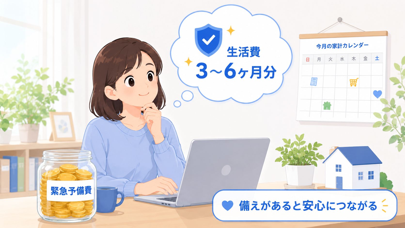 緊急予備費を確保することを示すイラスト