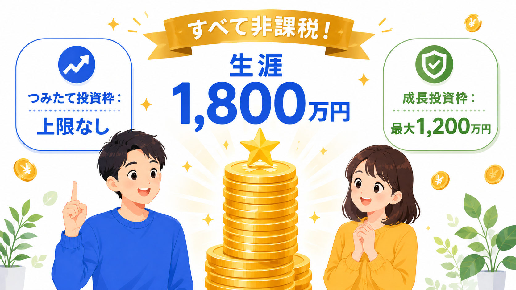 初心者はつみたて投資枠だけでOKと示すイラスト