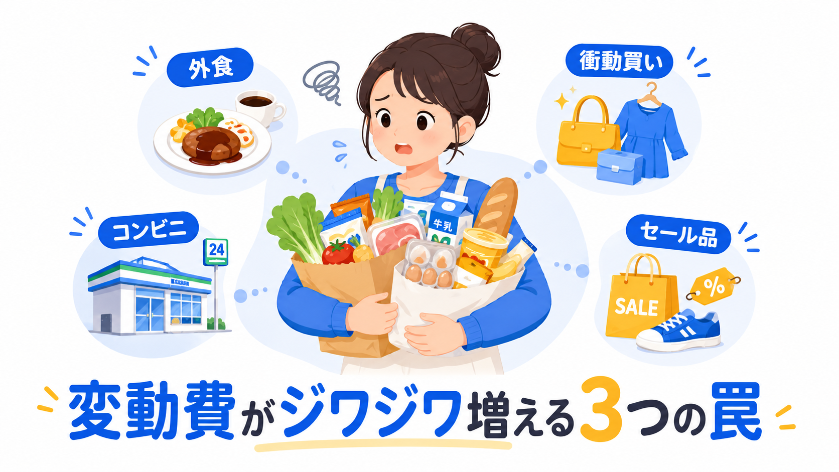 変動費が膨らむイメージ