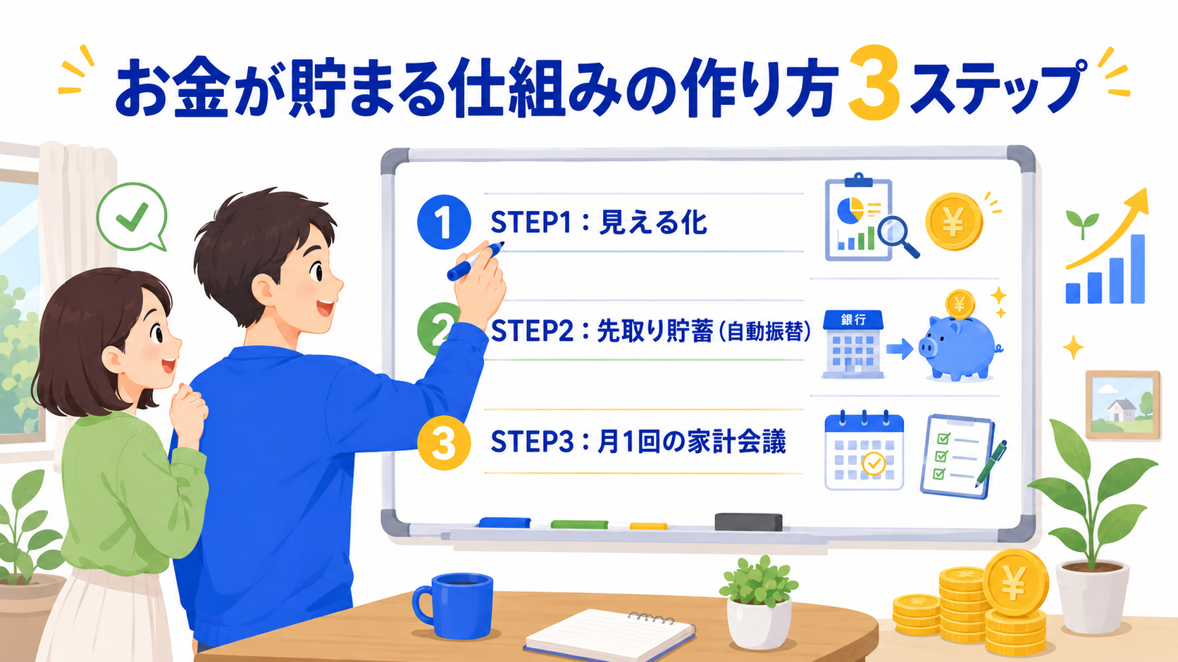 お金が貯まる仕組みを作る共働き夫婦