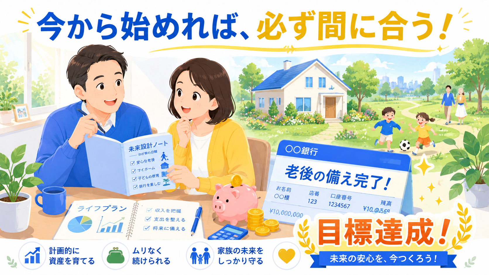 家計が立て直されて明るい未来を歩む30代・40代家族
