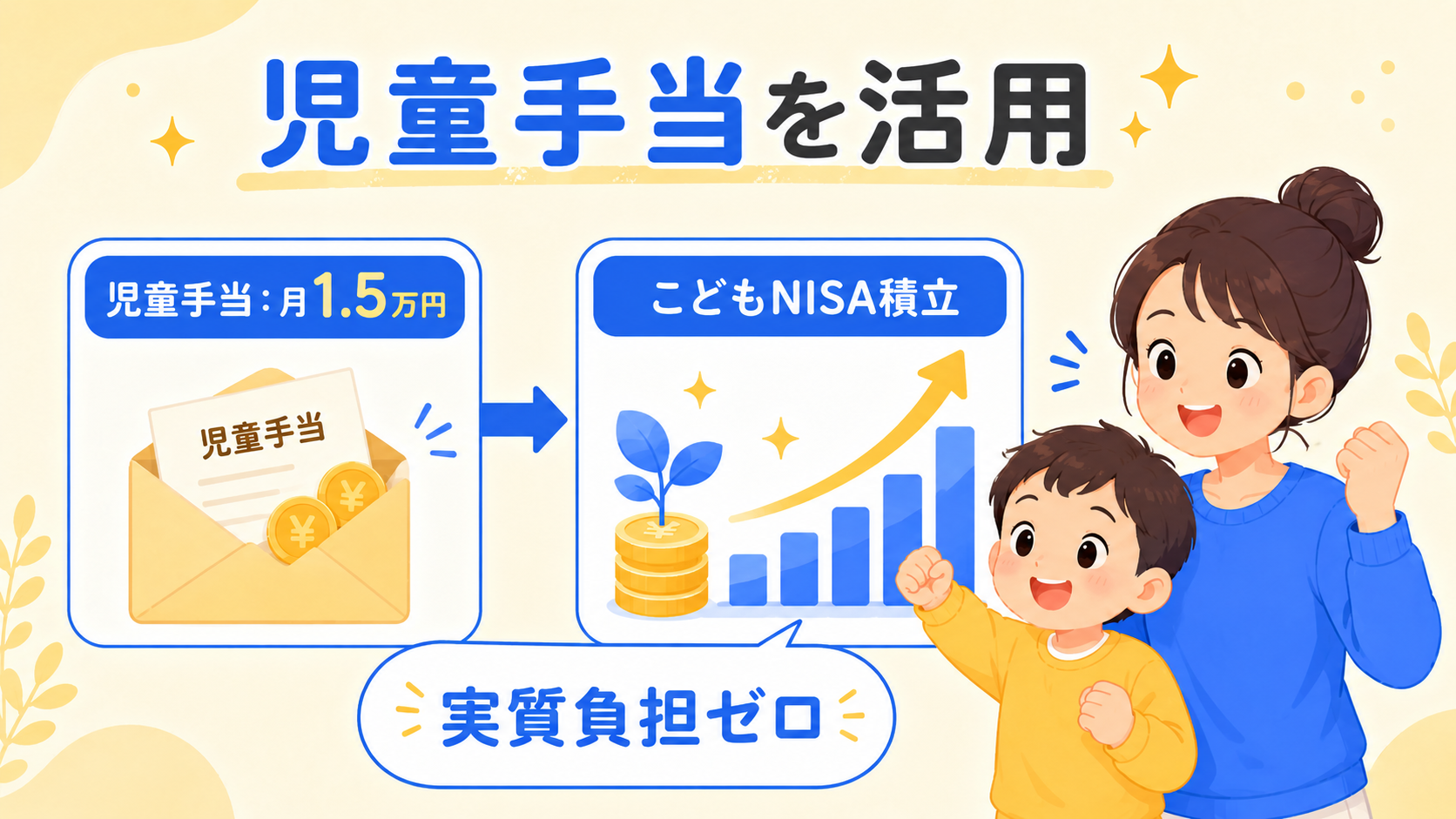 児童手当とこどもNISAの組み合わせイメージ