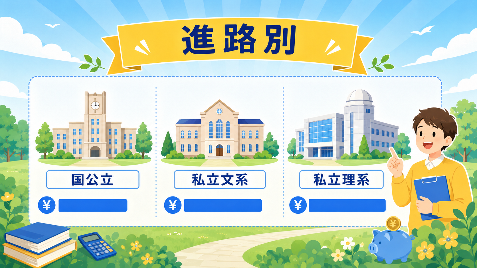 教育費の積立シミュレーション 進路別に必要額を整理