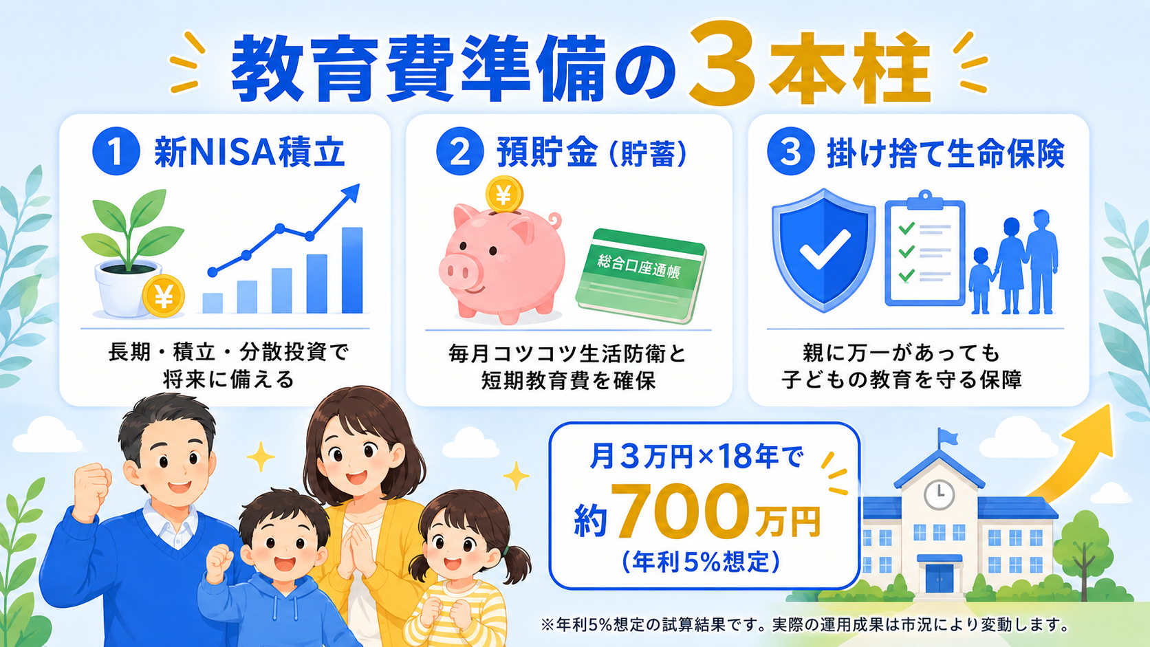 教育費の自己負担額を説明する図