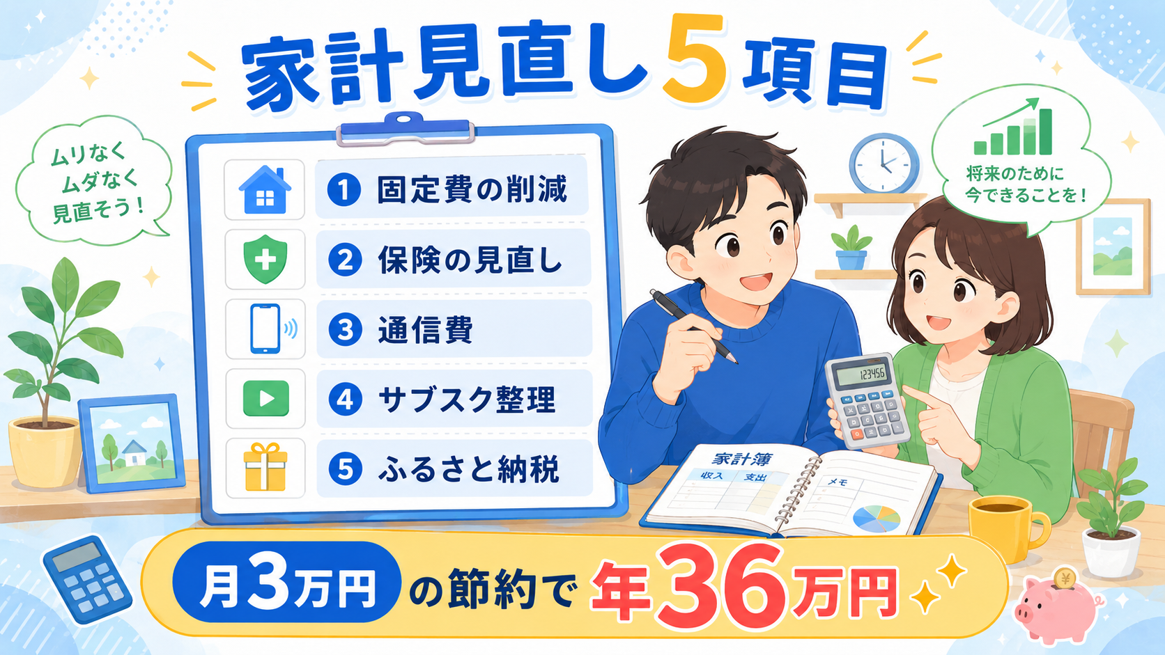 教育費と住宅ローン両立のNG行動を説明する図
